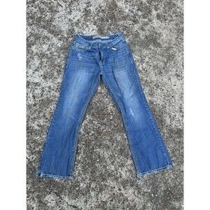 Rock Roll Cowboy Jeans Men 33x32 Blue Double Barrel Straight Denim Pants Western